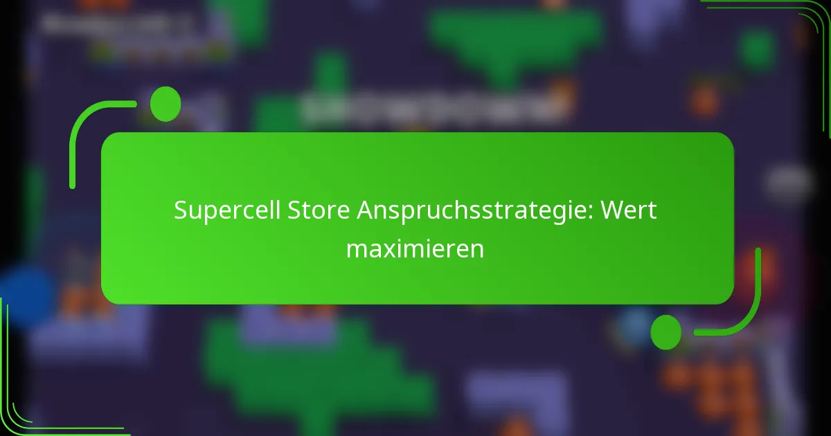 Supercell Store Anspruchsstrategie: Wert maximieren